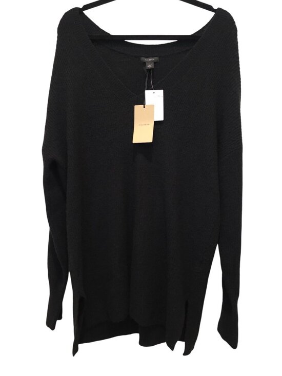 Halogen Tops - NWT Halogen Black Cozy V-Neck Long Sleeve Tunic Sweater Women's Size L
